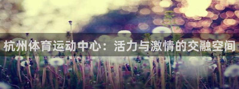海南vsport体育官网下载：杭州体育运动中心：活力与激情的